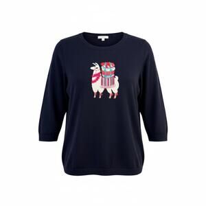 Talbots Navy Llama Embroidered Sweater – Women’s Petite 3XP